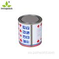 1Liter impreso impreso latas de metal redondas con tapa
